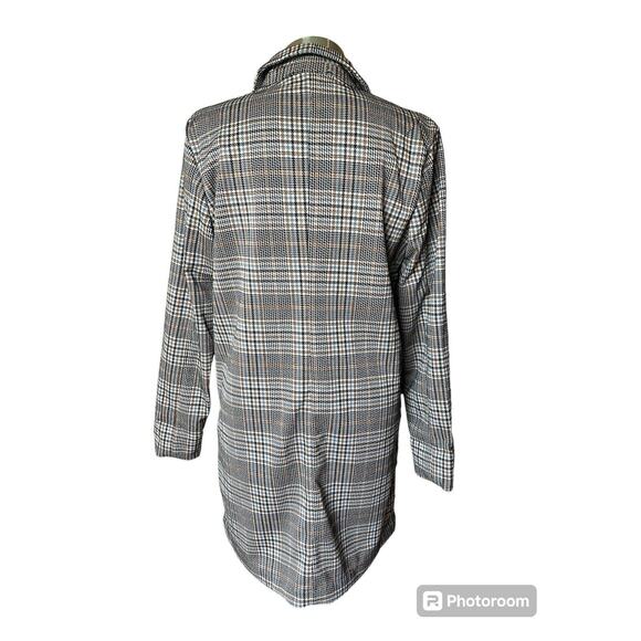 Philosophy Brown Houndstooth Women’s Long Blazer Jacket Size Small Petite - Picture 3 of 9